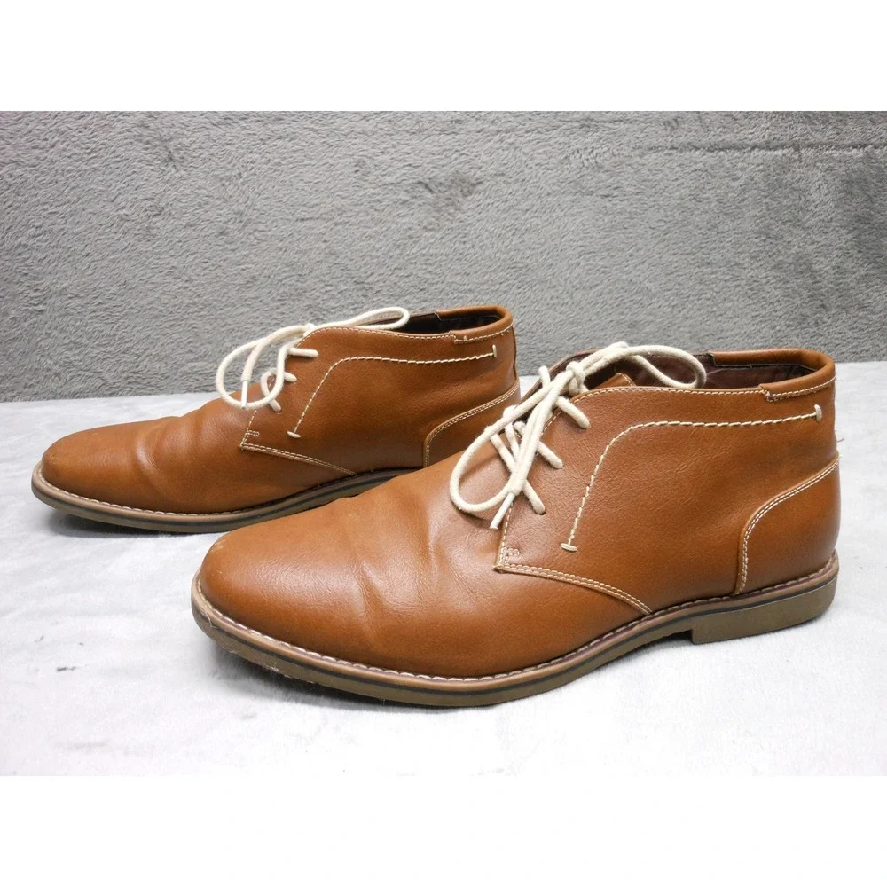Sonoma Goods for Life Mens‎ 11 Wide Chukka Boots Brown Leather Lace Up